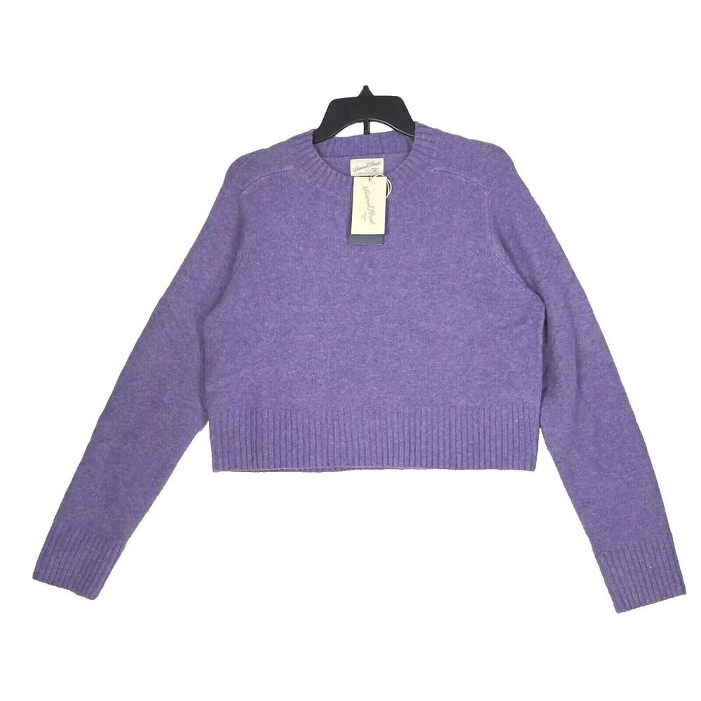 Womens Universal Thread Short Sweater Large Pullover Long Sleeve Purple SL